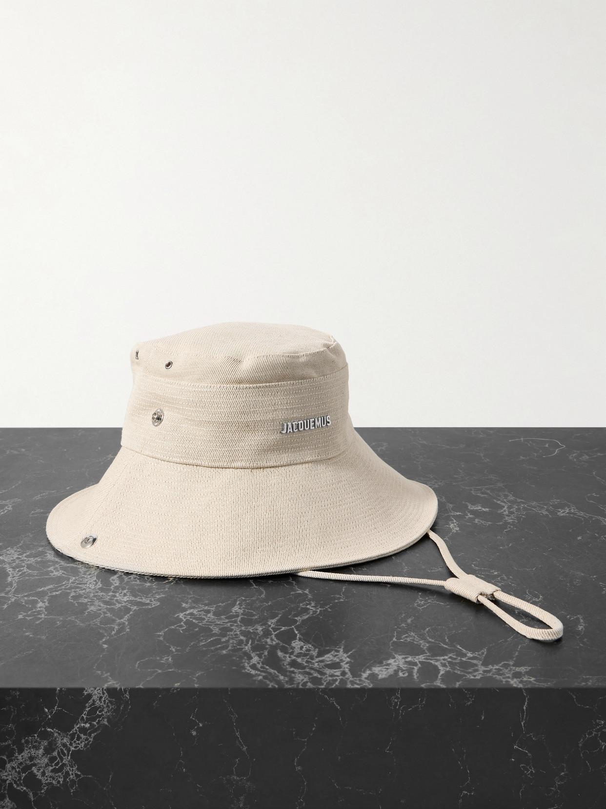 JACQUEMUS
Le Bob embellished cotton-canvas bucket hat NWOT Jacquemus Le Bob De Nimes Embellished Linen And Cotton-Blend  main image 3