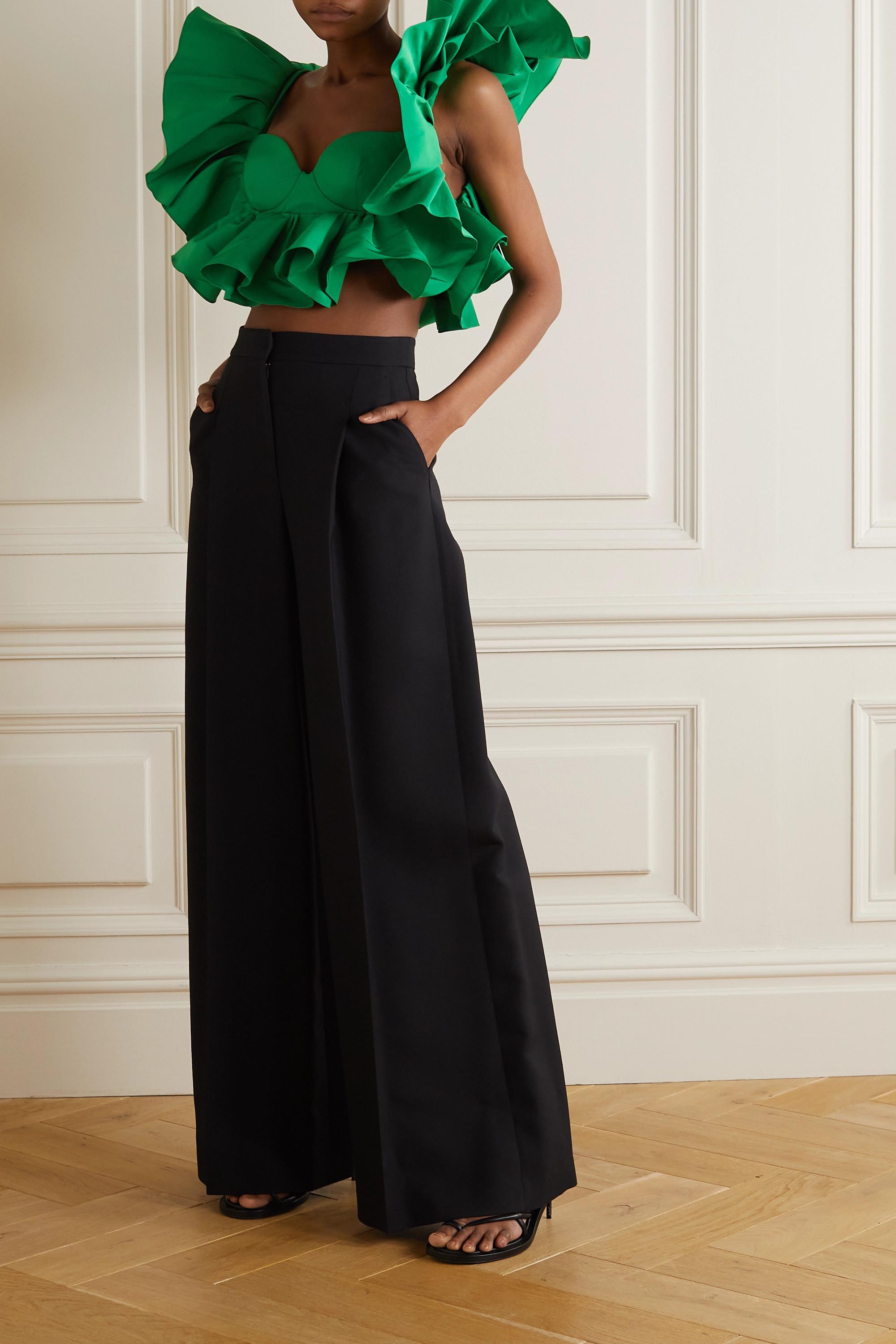 スカート MCQUEEN Gonna 'Ruffle' McQueen Ruffled Twill Top in Green | Lyst Australia