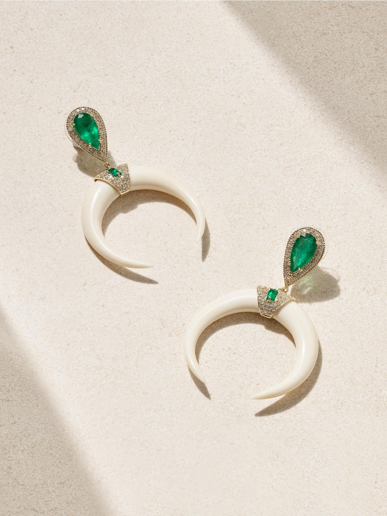 DIAMOND CRESCENT DROP EARRING