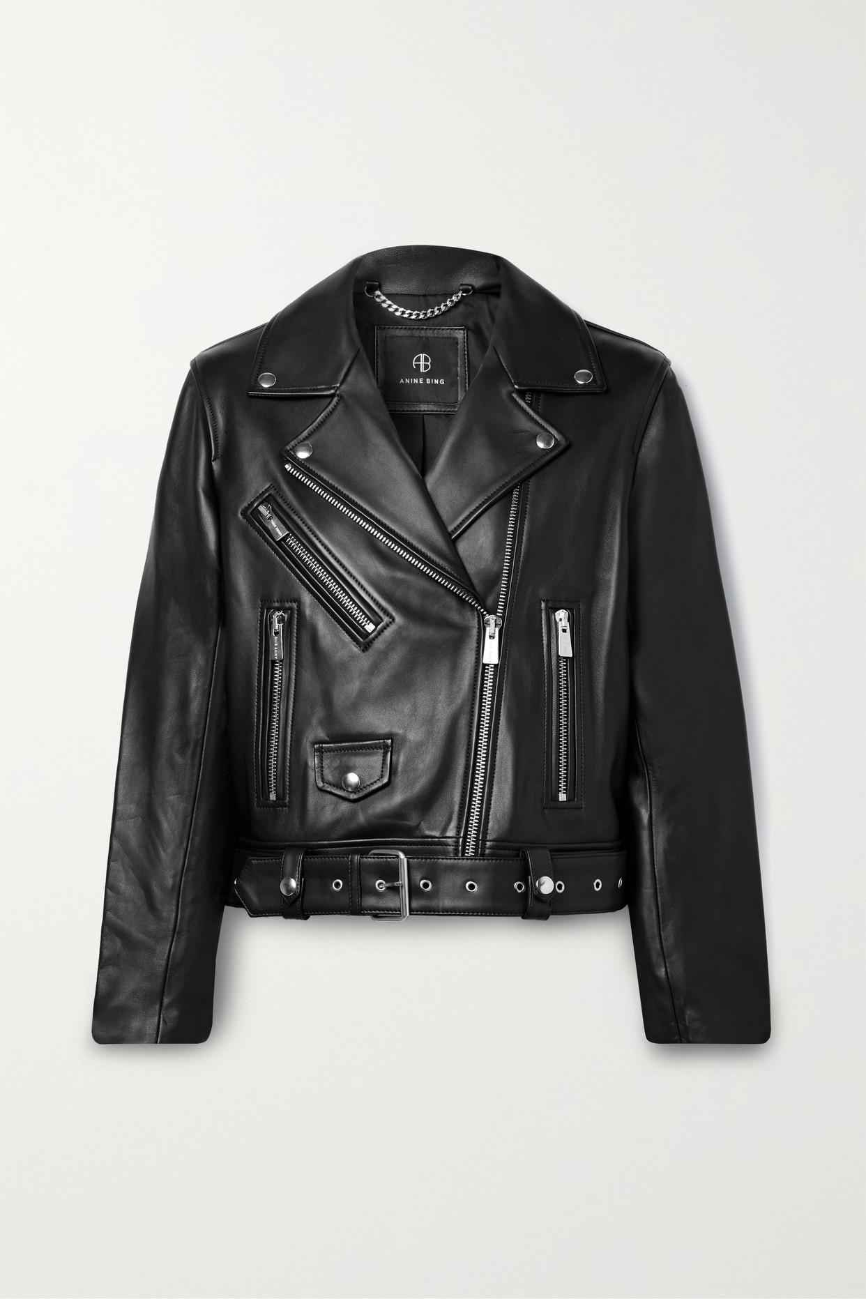 Anine Bing Benjamin Leather Biker Jacket in Black | Lyst