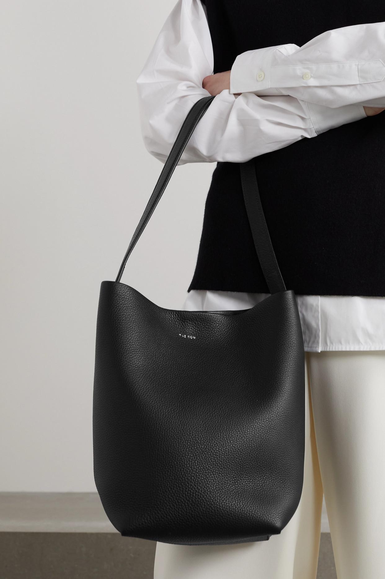 The Row N/s Park Medium Textured-leather Tote in Black