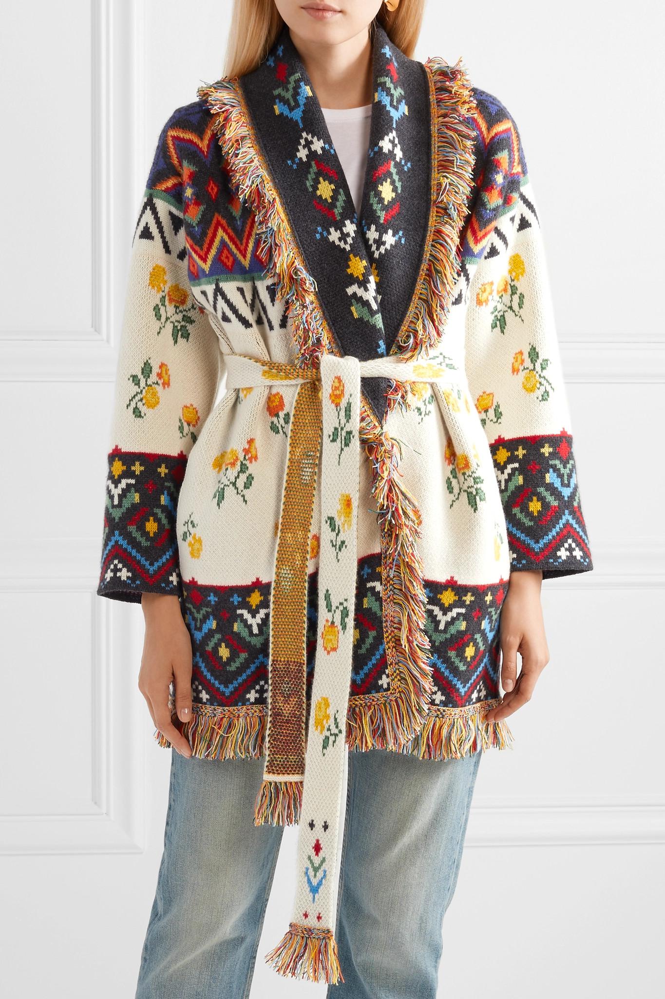 Alanui Cashmere Cardigan in Ivory (White) - Lyst