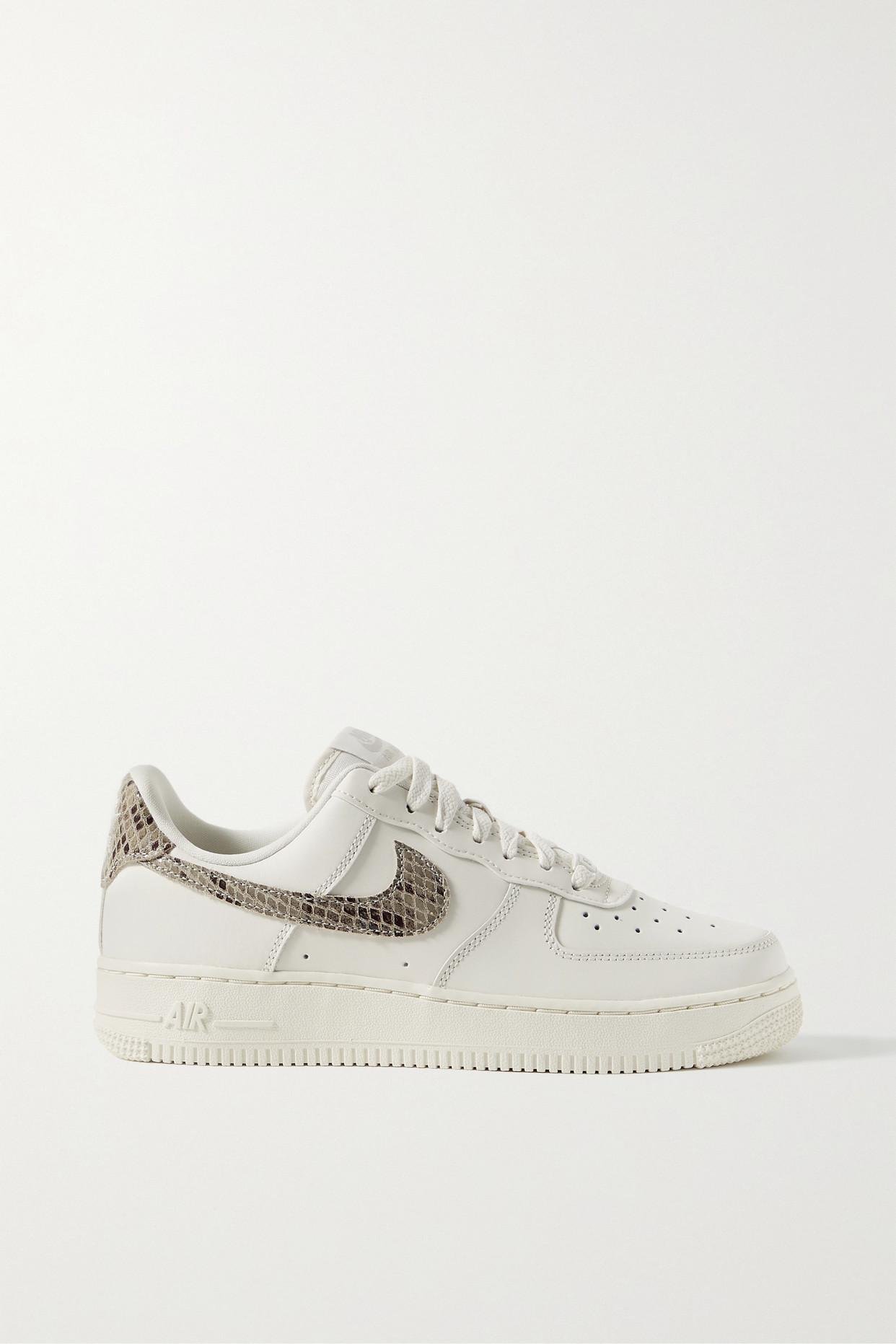 Nike Air Force 1 '07 Snake Effect-trimmed Leather Sneakers in White | Lyst