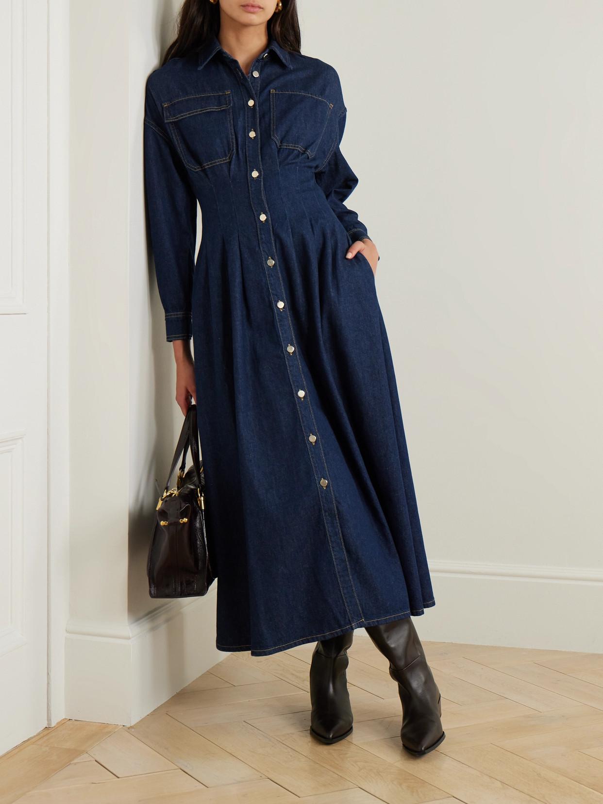 white christmas dresses Frame Women's The Sailor Denim Dress - Starlet main image 0