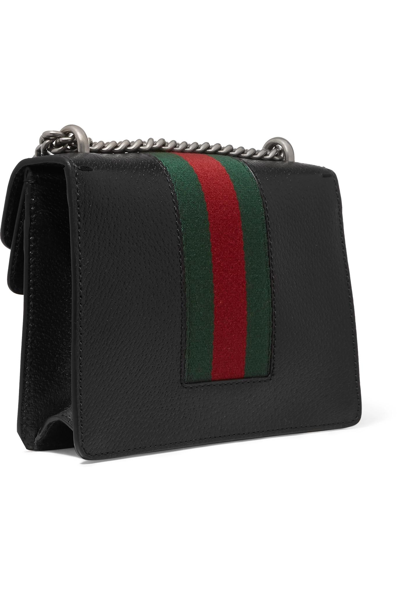 Gucci Dionysus Mini Textured-leather Shoulder Bag in Black - Lyst