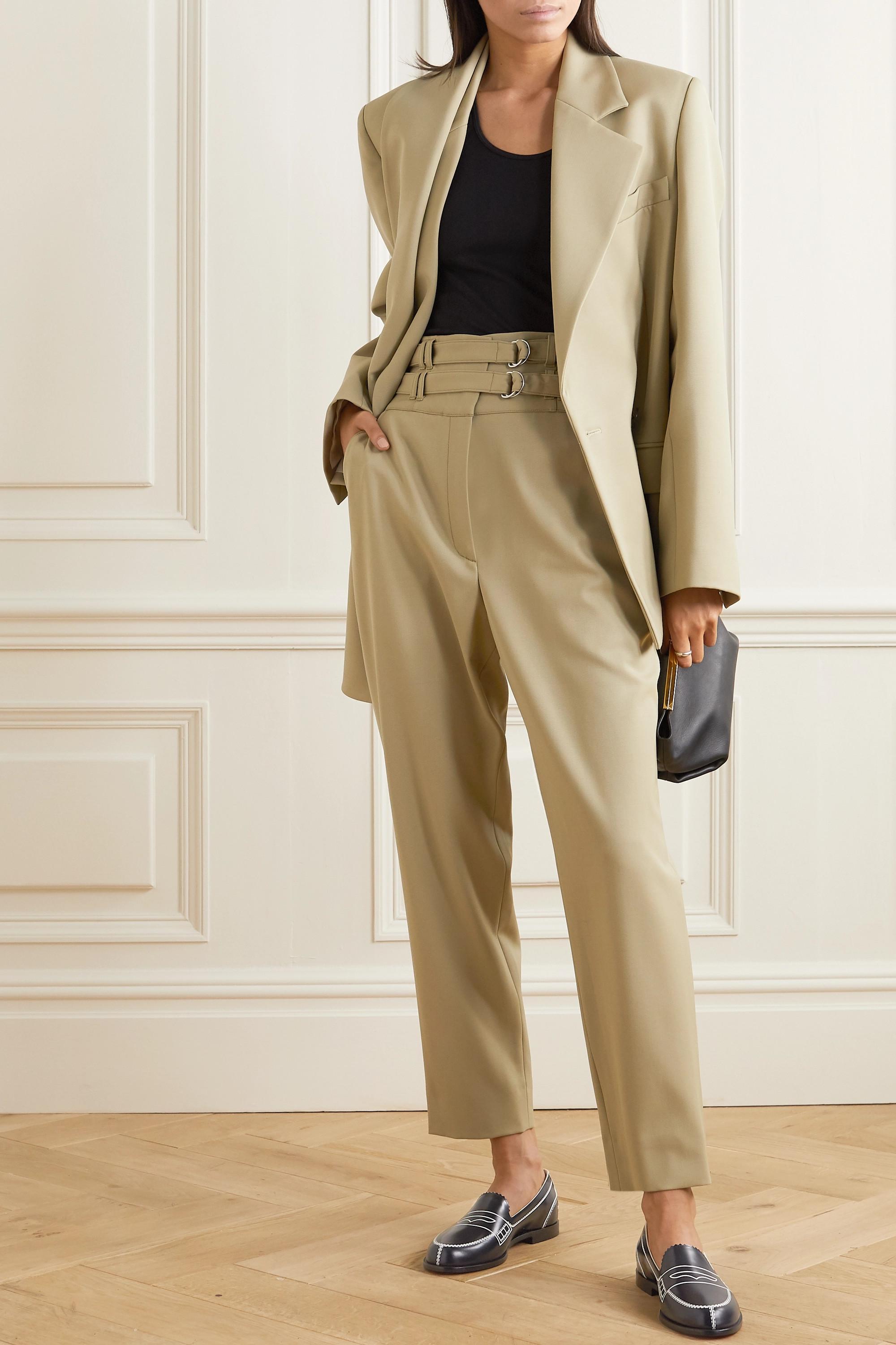 leather culottes brown