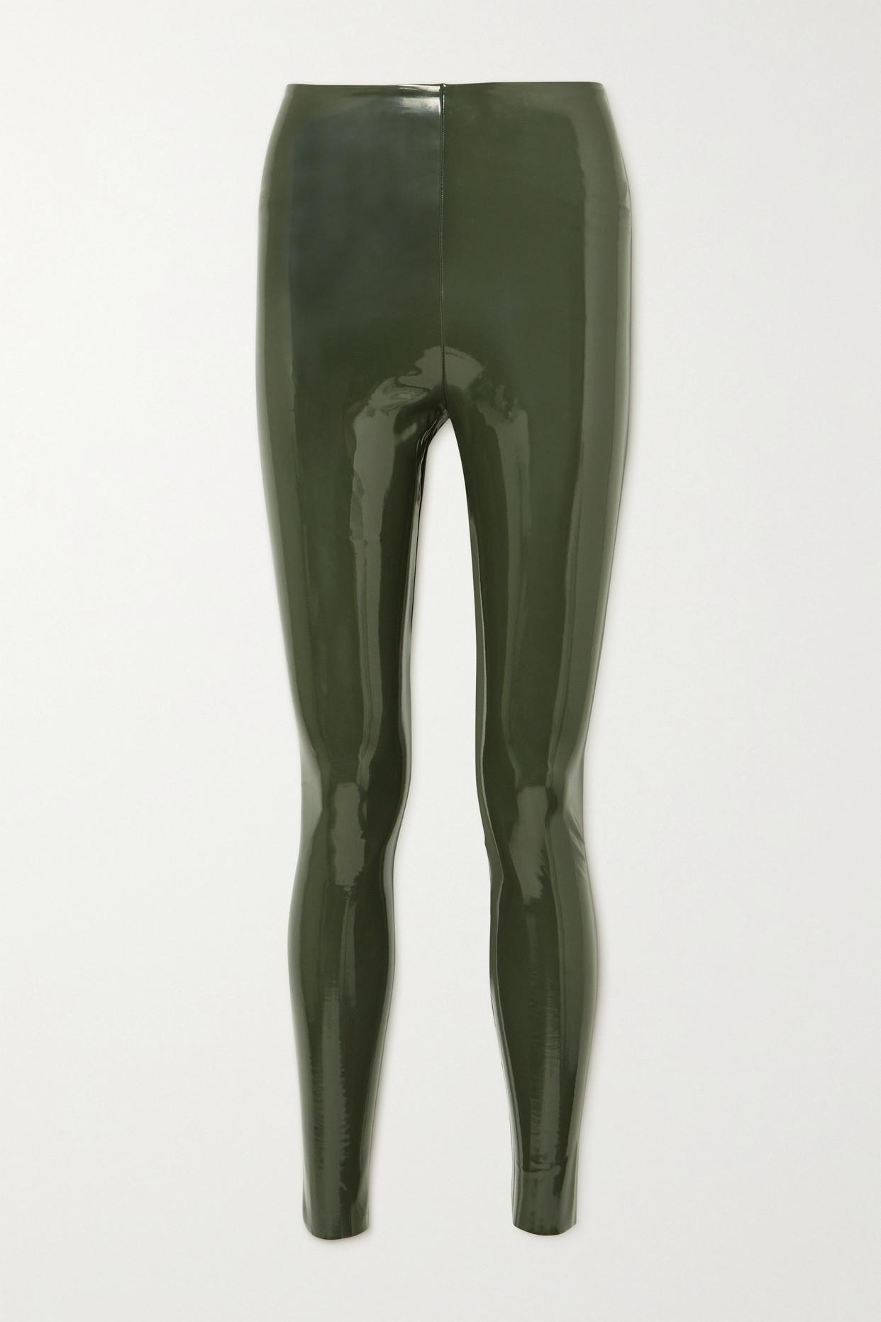 Commando Stretch Faux Patentleather Leggings in Green Lyst Canada