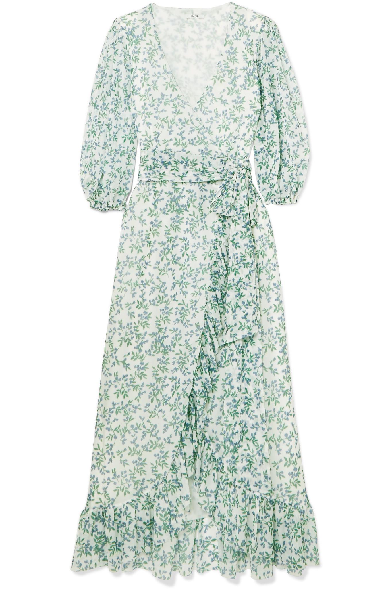 ganni green floral dress 2131f9