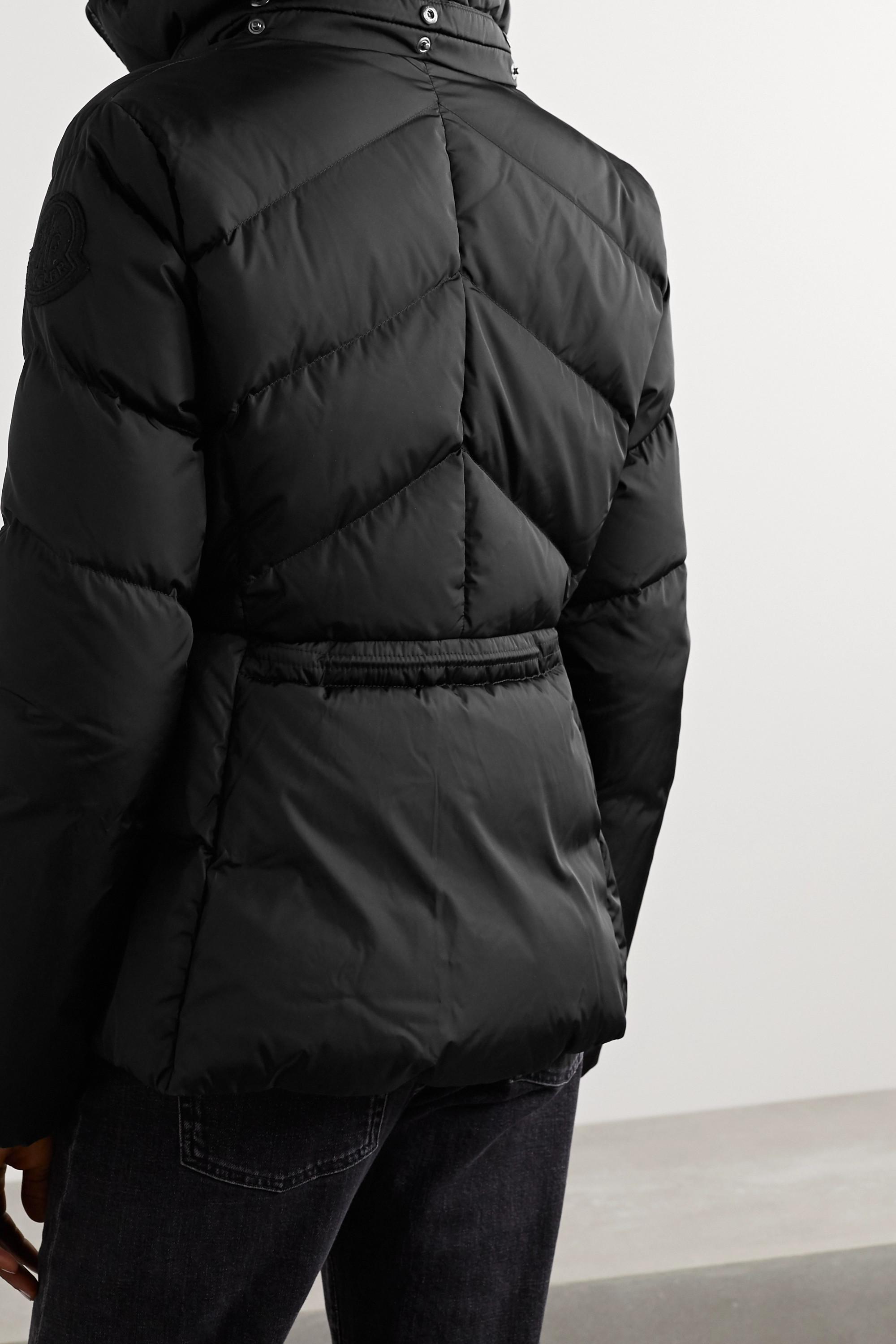 moncler belted quilted shell down jacket
