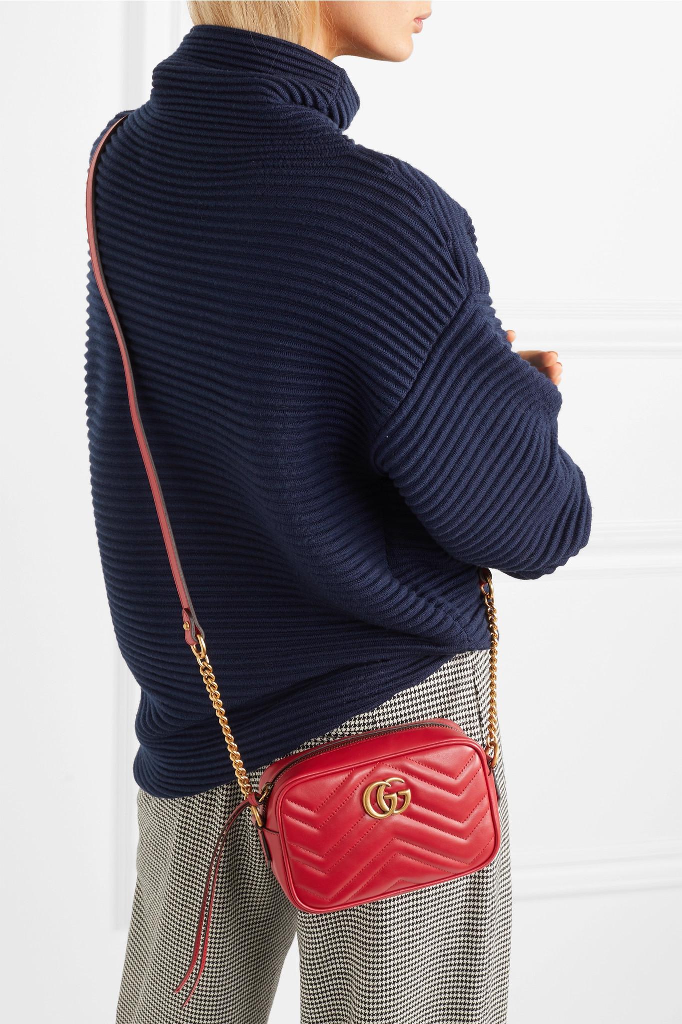 gg marmont mini quilted leather shoulder bag