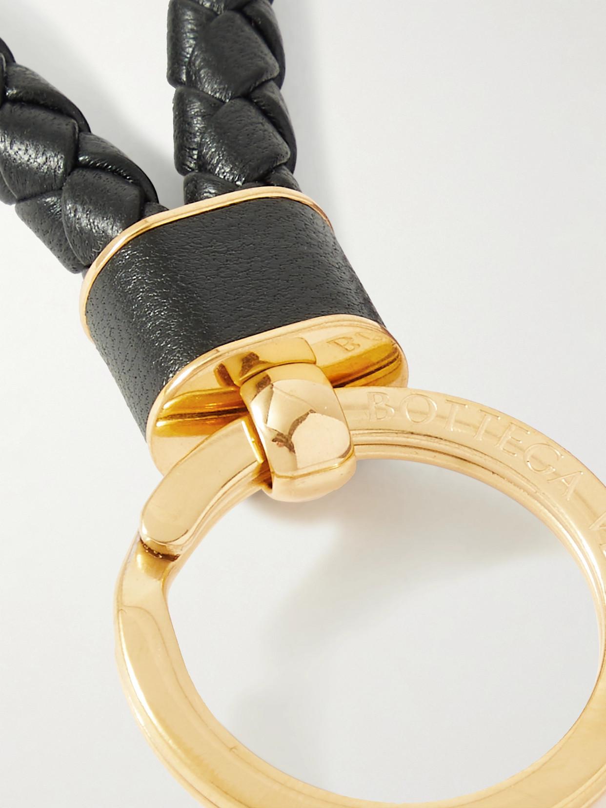 BOTTEGA VENETA Knot leather and gold-tone keyring