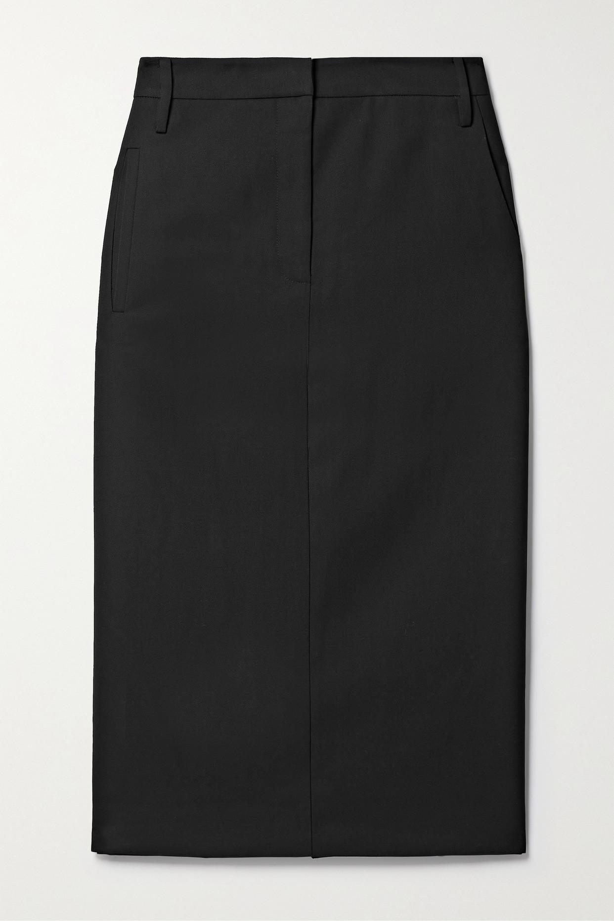 Tibi pleat detail leather midi skirt cheap