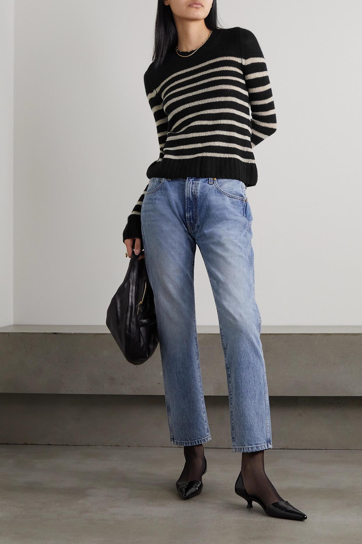 Khaite Tilda Striped Cashmere Sweater Black | Lyst