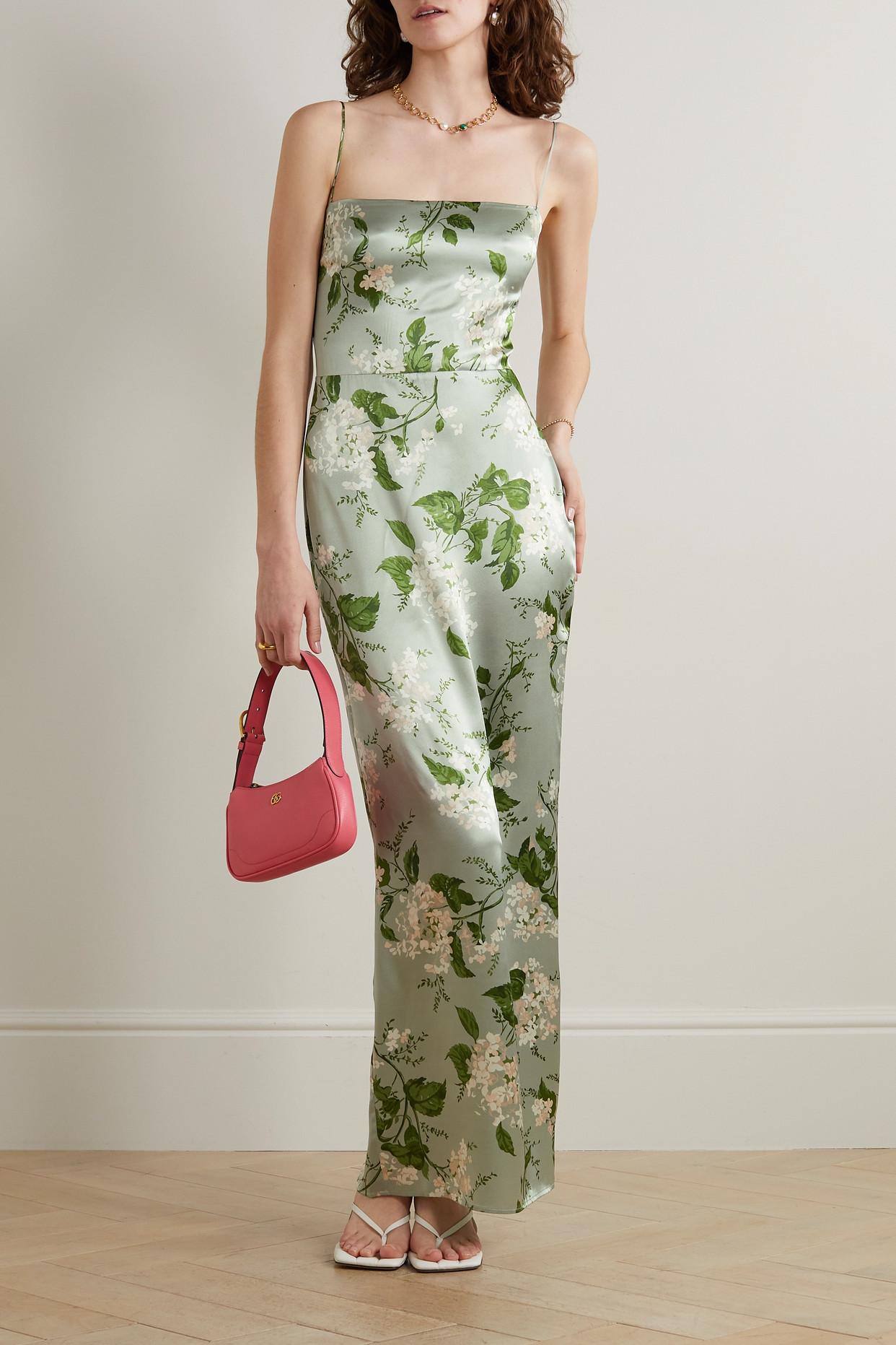 Reformation Frankie Sleeveless Silk Dress in Green | Lyst
