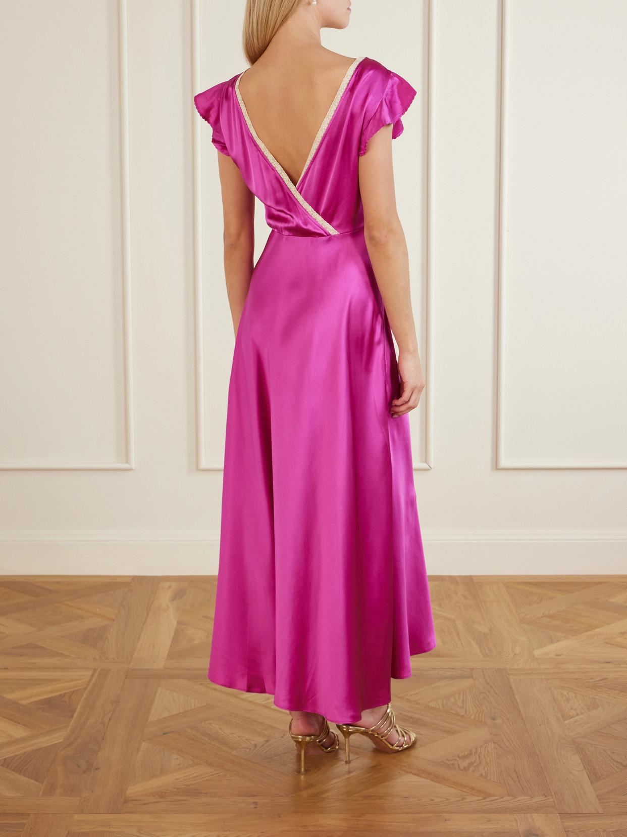 doen pink silk dress Silks