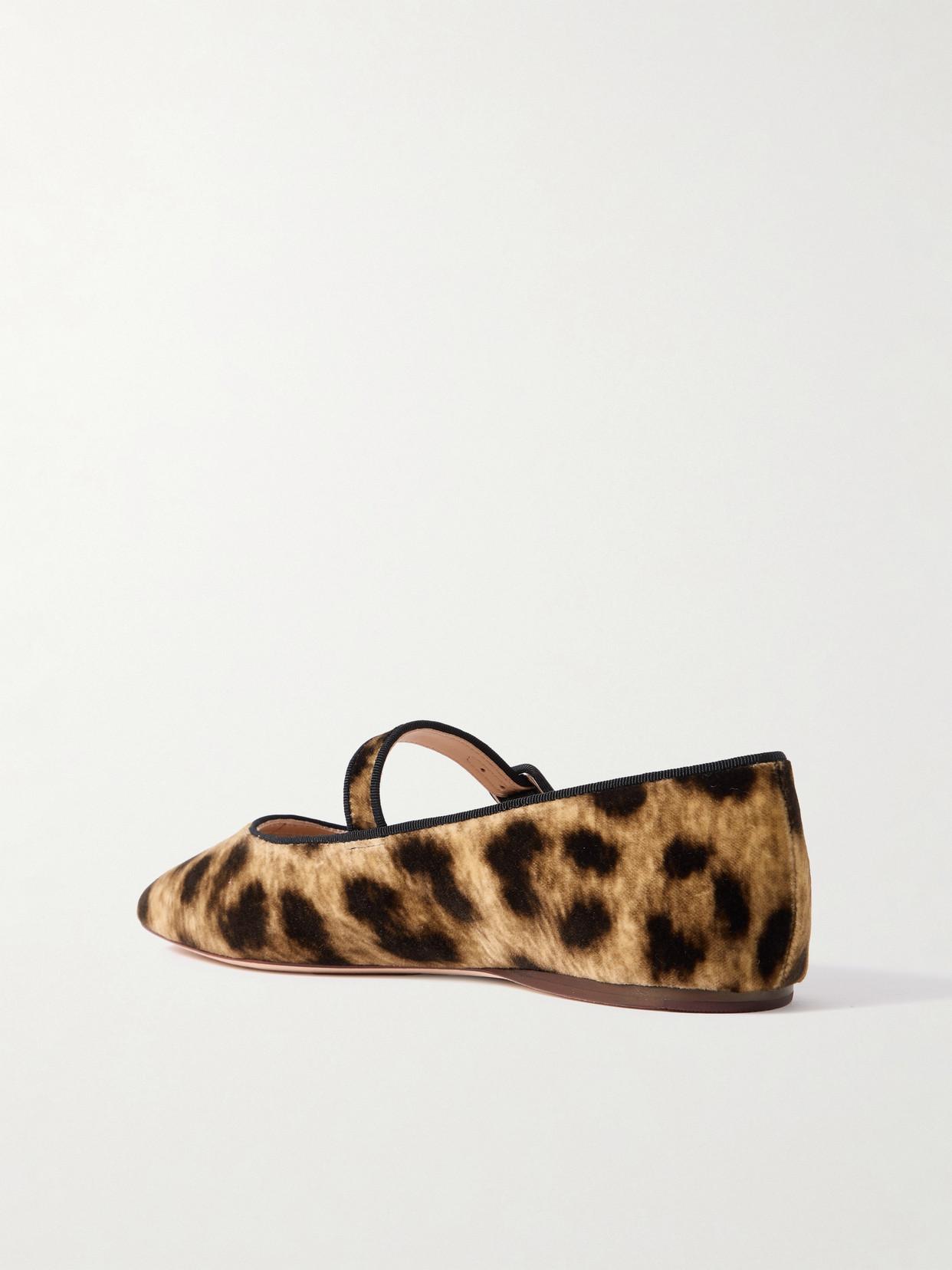 Loeffler Randall Ginger Leopard-Print Velvet Mary Jane Ballet Flats