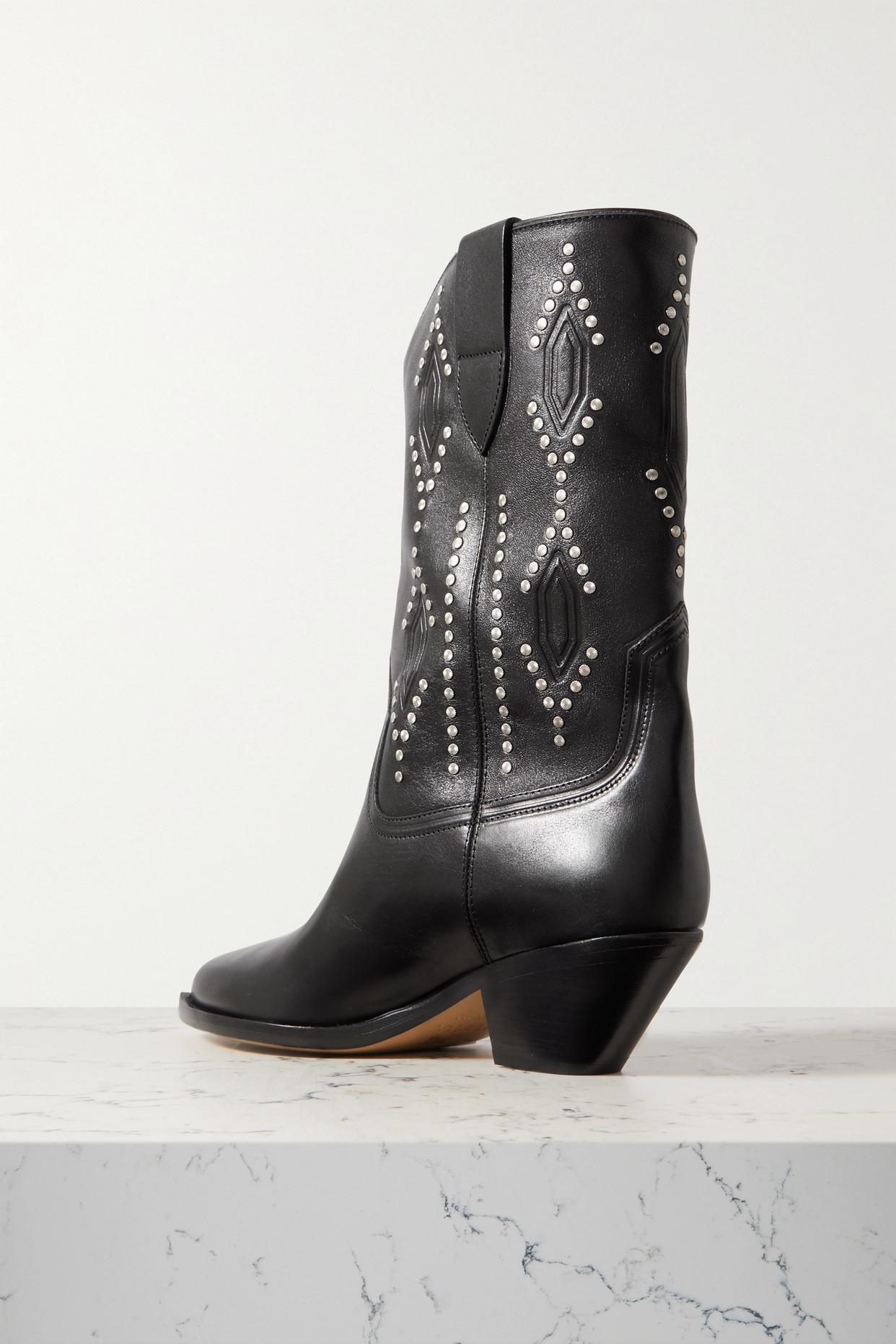 Isabel Marant Dahope Studded Leather Boots in Black | Lyst