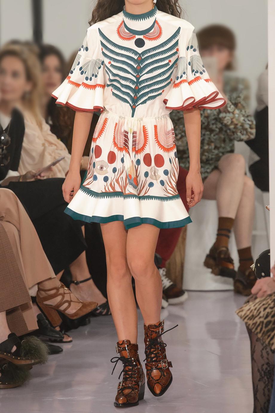 Chloe printed top silk dress