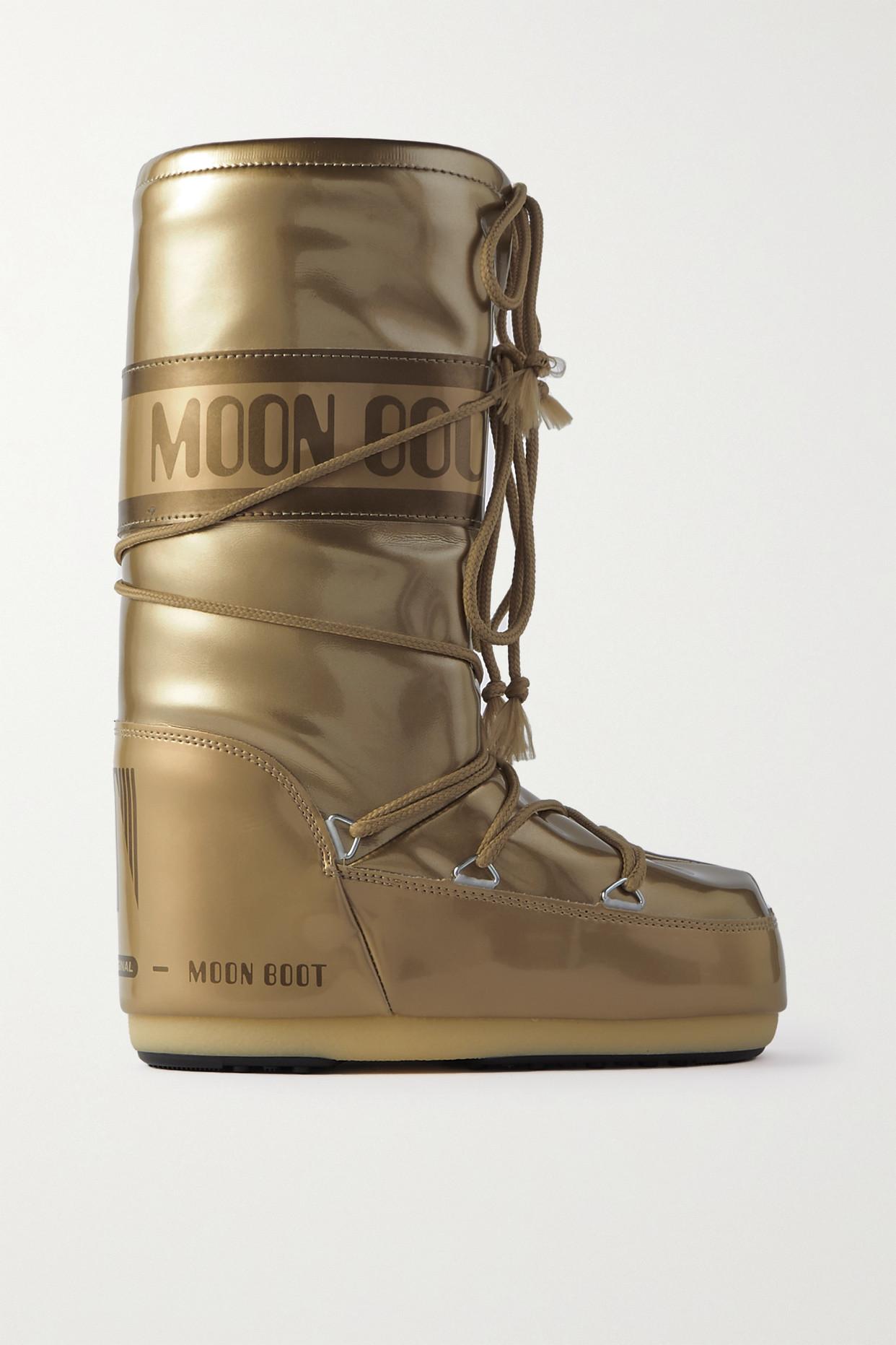 Moon Boot Icon Metallic Vinyl Boots | Lyst