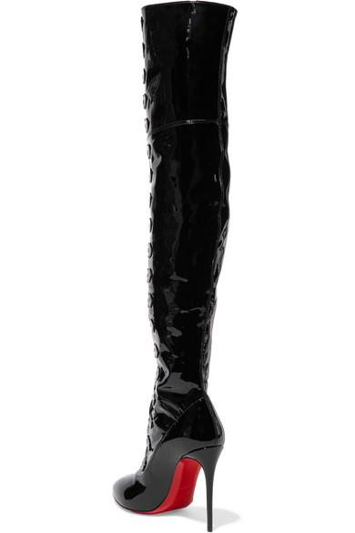 Christian Louboutin Civiliza 100 Black Calf Leather Knee High