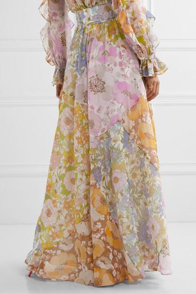 Zimmermann Super Eight Belted Floral-print Cotton And Silk-blend Voile Maxi  Skirt | Lyst Australia