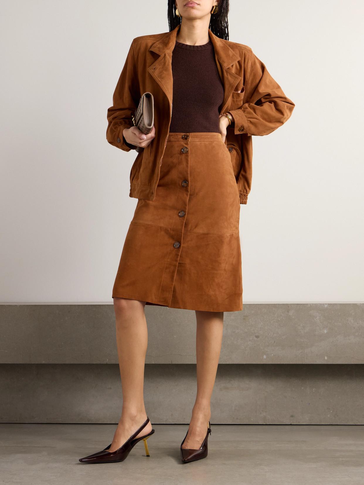 スカート BLAZE MILANO Brown crepe Novalis skirt (SKMSK01NO 0022) Konik Skirt NOVALIS NOUGAT - Blazé Milano