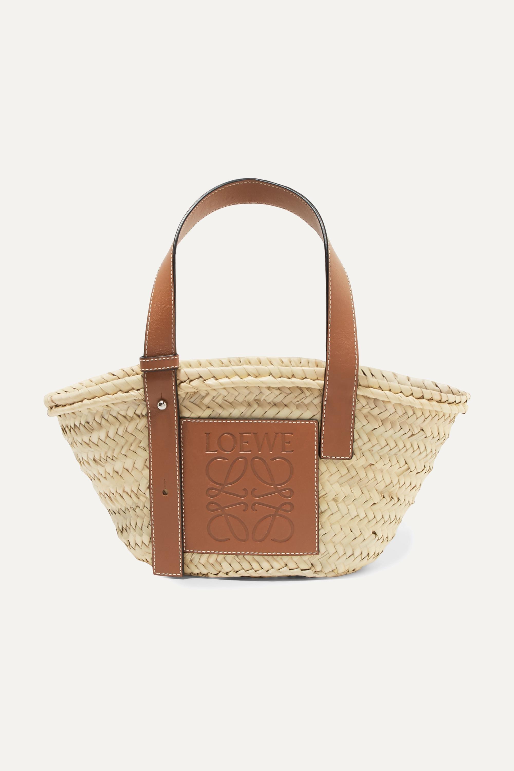 loewe medium raffia tote