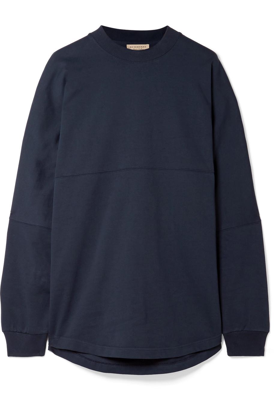 Burberry Oversized Printed Cotton-jersey Sweatshirt in Navy (Blue 
