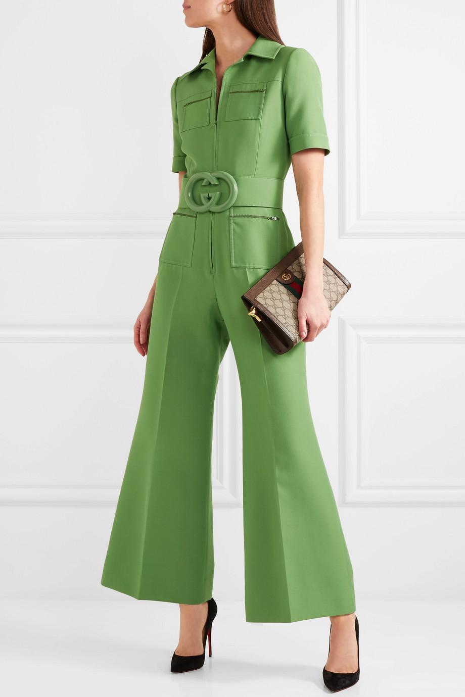 Great Outfits in Fashion History Rowan Blanchard in That Green Gucci  Jumpsuit  Fashionista