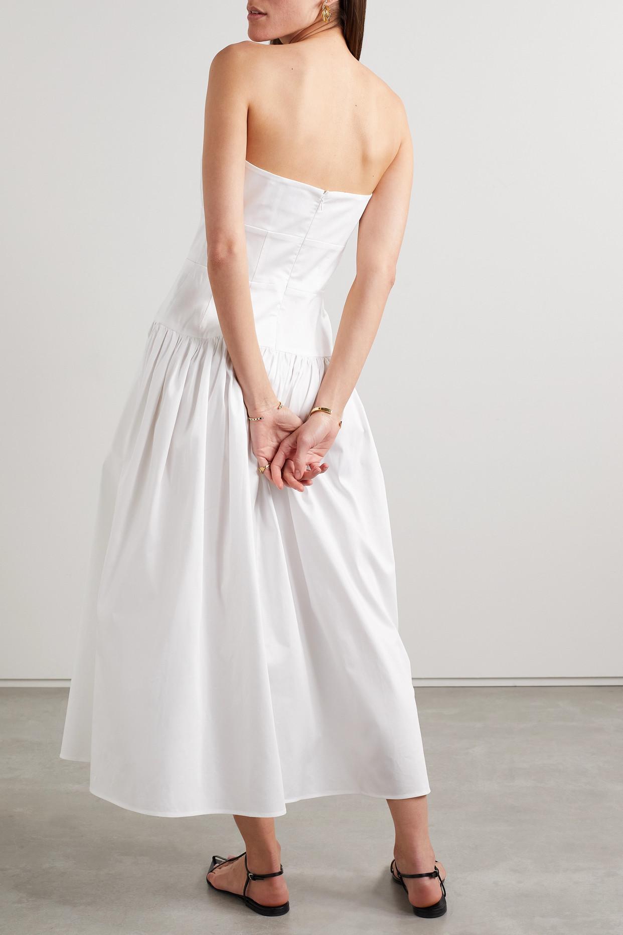 White cotton strapless clearance dress