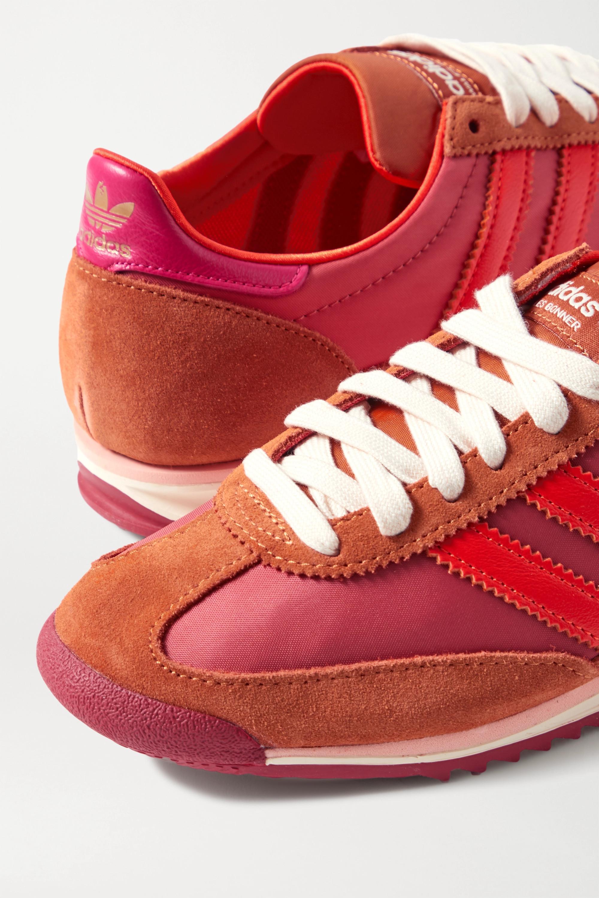adidas Originals + Wales Bonner Sl 72 Shell, Leather And Suede Sneakers in  Red | Lyst