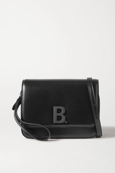 Balenciaga B Dot Leather Shoulder Bag in Black | Lyst