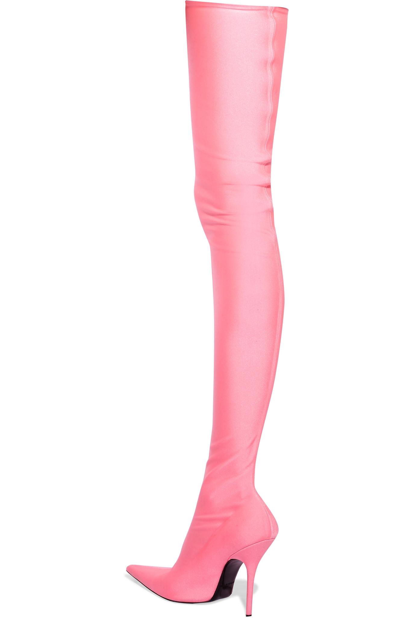 Balenciaga Spandex Thigh Boots in Pink | Lyst