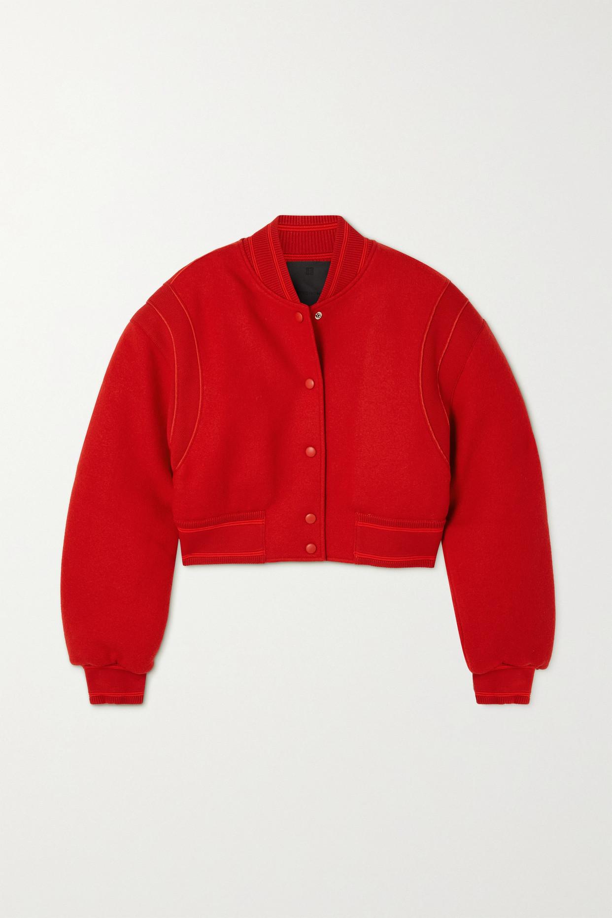 Moncler Red knit bomber jacket Wool ref.970417 - Joli Closet