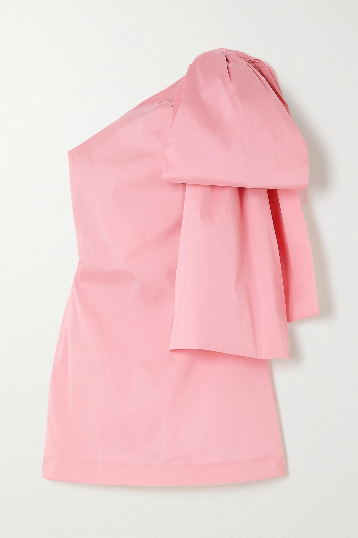 BERNADETTE Josselin One-shoulder Bow-detailed Taffeta Mini Dress in ...
