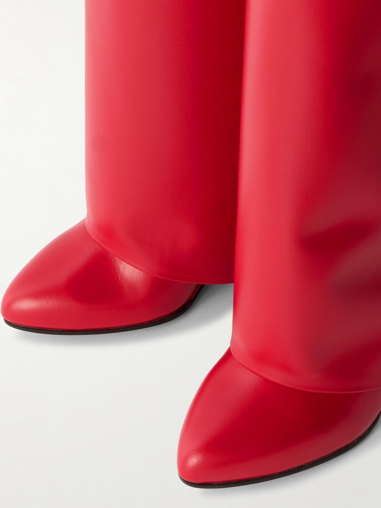 Givenchy Shark Lock Embellished Leather Knee Boots in Red Lyst UK