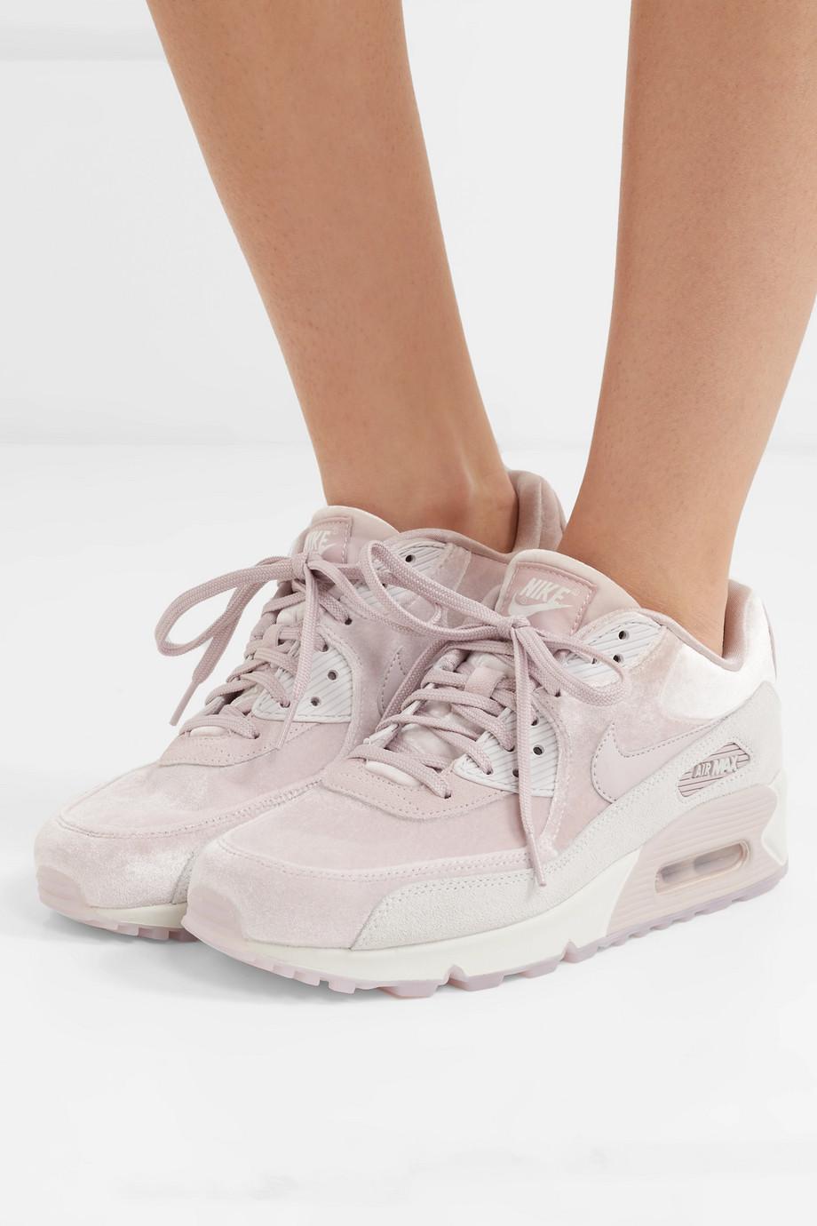 Nike Air Max 90 Lx Velvet And Suede Sneakers in Blush (Pink) - Lyst
