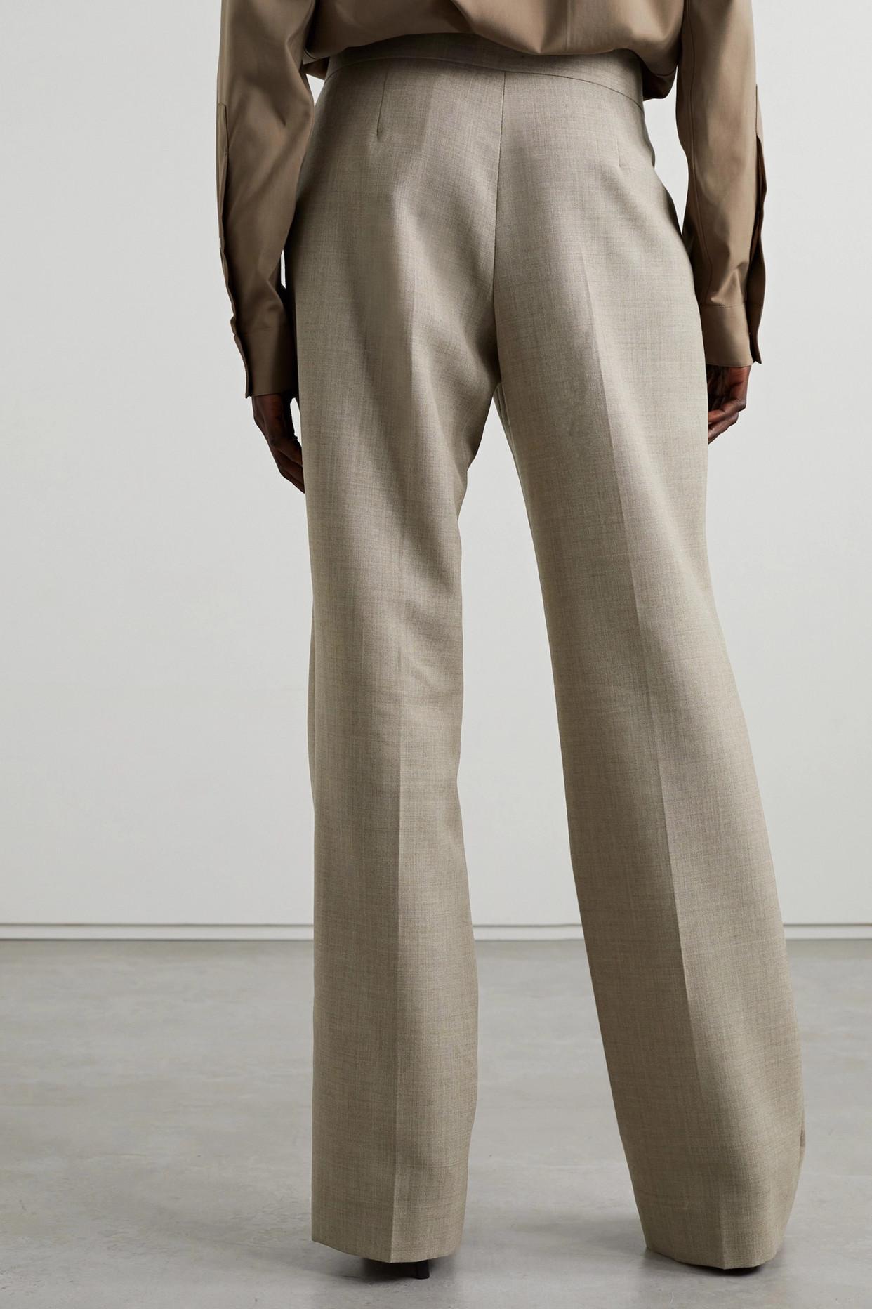 The Row Baer Wool Straight-leg Pants in Natural | Lyst UK