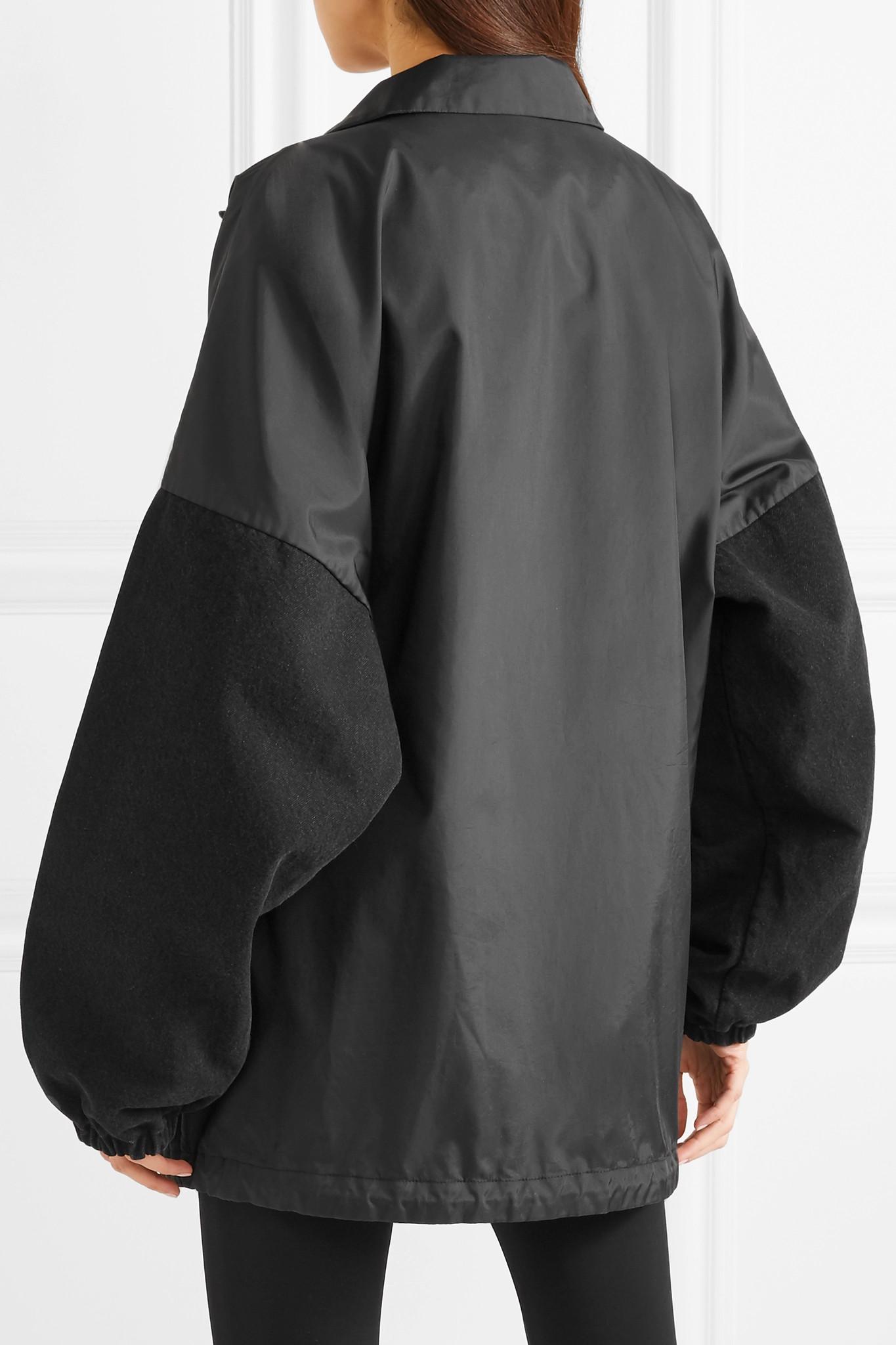balenciaga nylon logo denim jacket