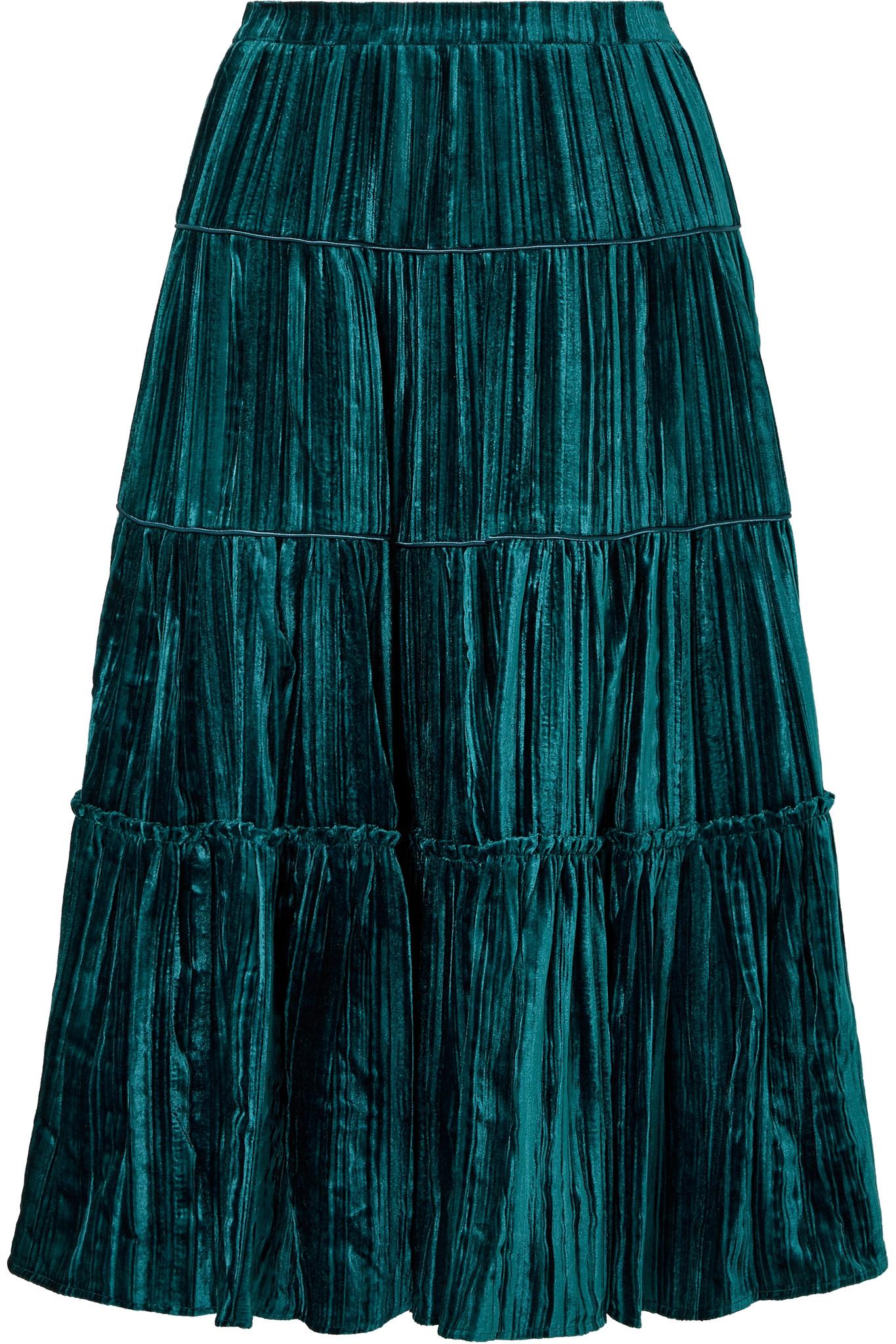 velour tiered skirt