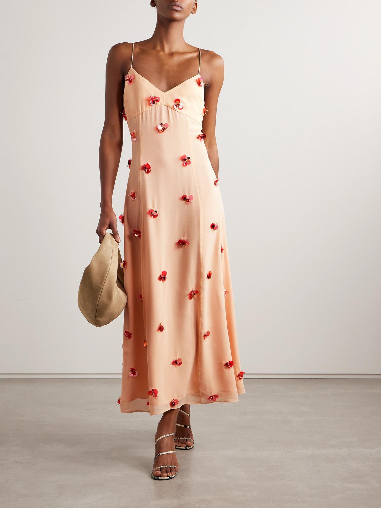 sachin and babi light blue dress Austen crystal-embellished semi-sheer midi dress