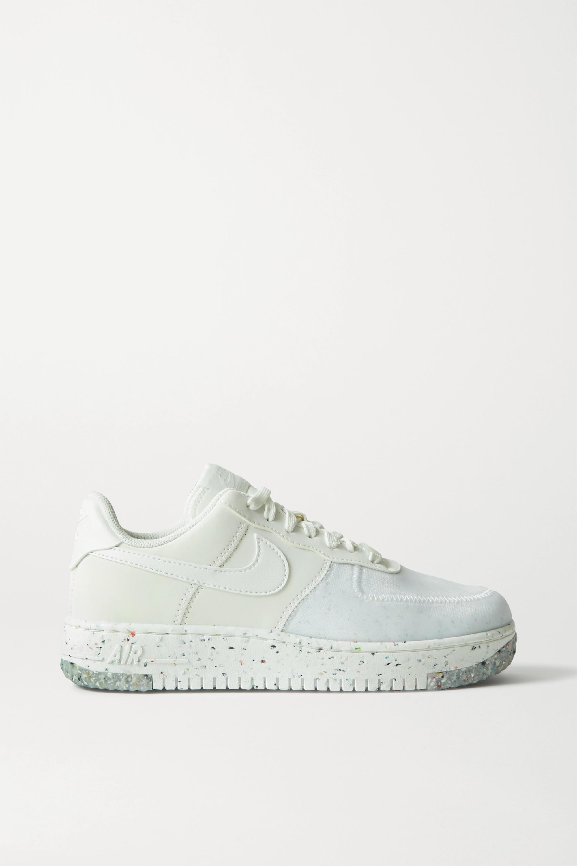 Nike Air Force 1 Crater Faux Leather And Mesh Sneakers in White | Lyst