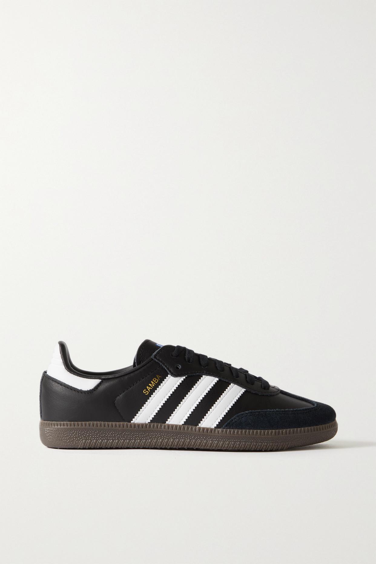 adidas Originals Samba Og Suede-trimmed Leather Sneakers in Black | Lyst