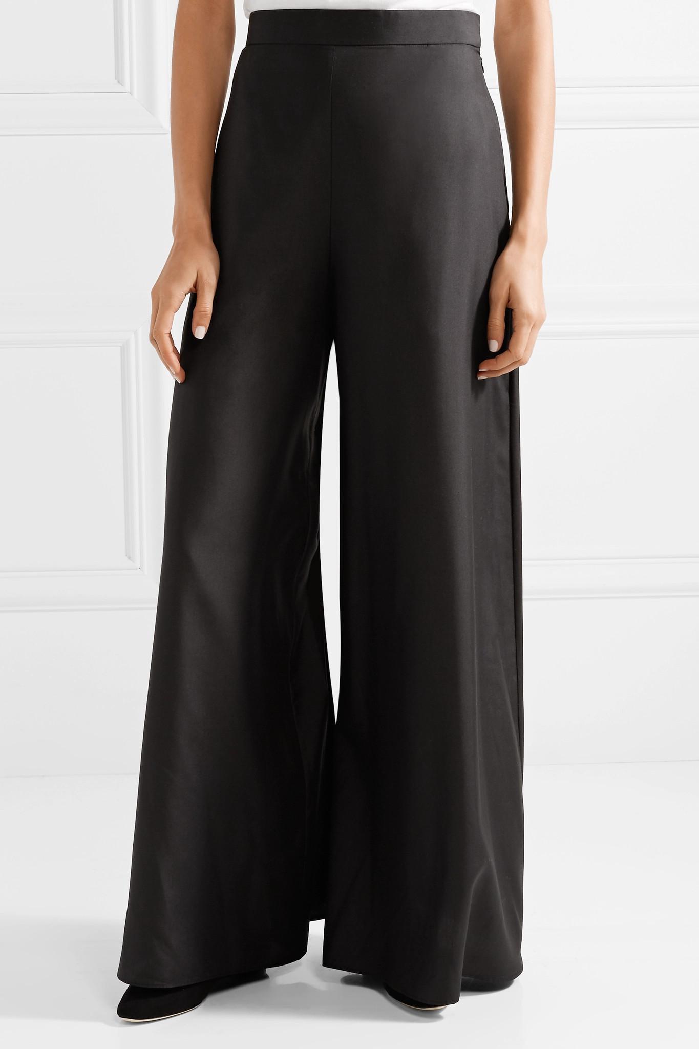 The Row Silk Wide-leg Pants Black | Lyst