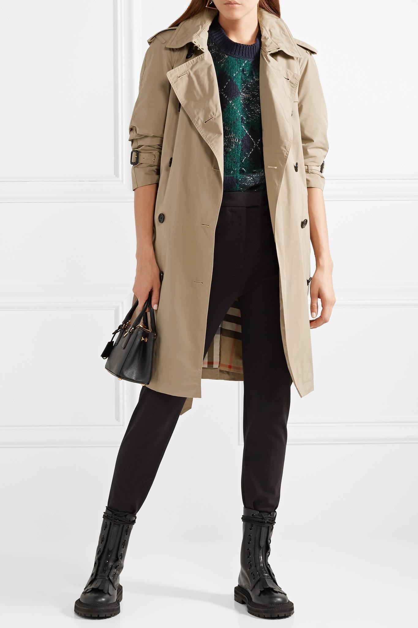 Burberry The Amberford Hooded Shell Trench Coat in Mushroom (Natural) |  Lyst Canada