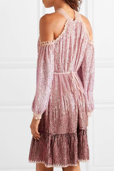 kaleidoscope cold shoulder dress