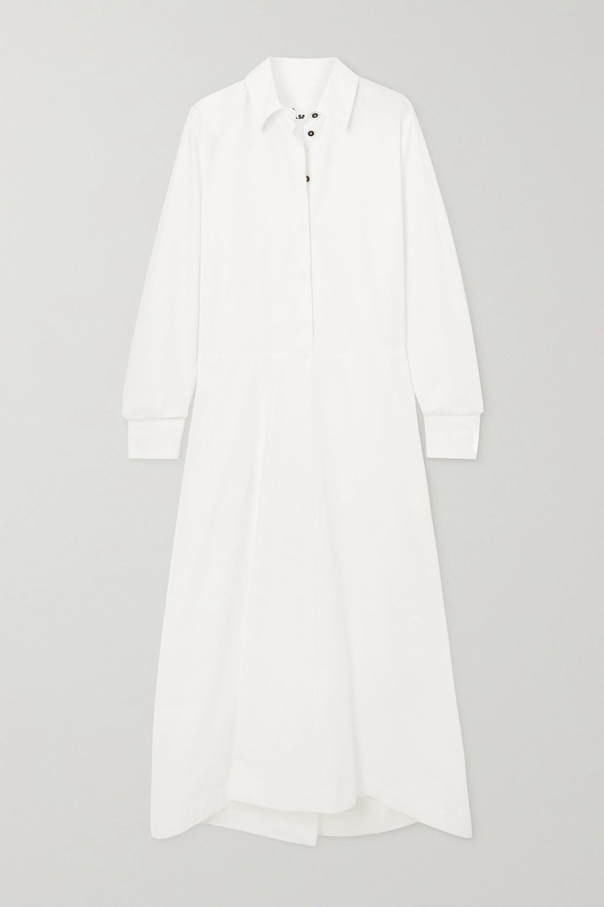 Jil Sander Cotton-poplin Maxi Shirt Dress in White | Lyst