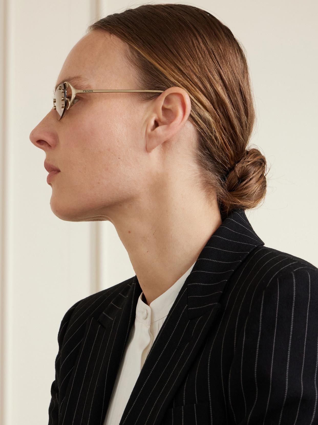Prada Rimless-Tone Sunglasses in Natural | Lyst