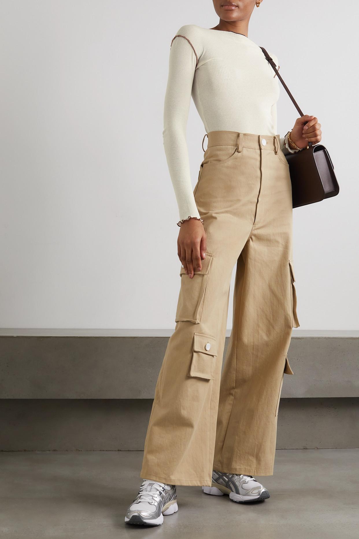 Baserange + Net Sustain Vein Ribbed Cotton Top in Natural | Lyst