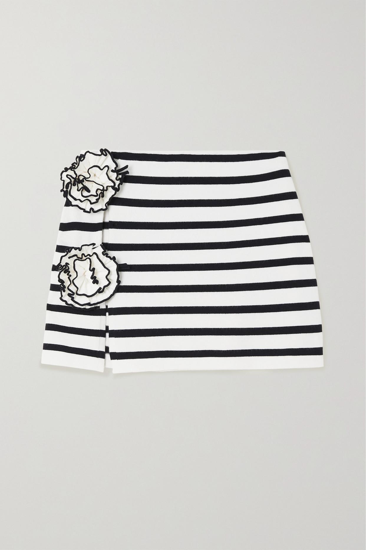 Jean Paul Gaultier Embellished Striped Stretch-knit Mini Skirt in